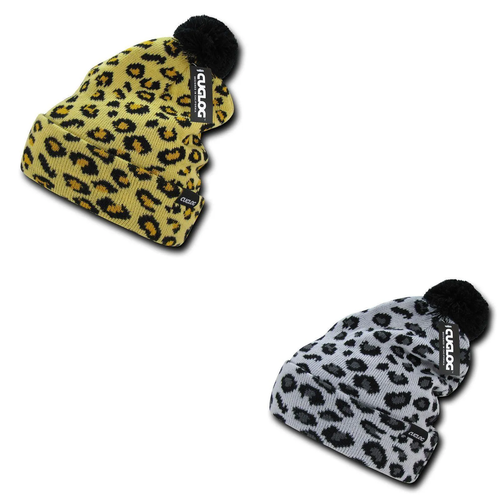 1 Dozen Cuglog Atakora Fully Lined Youth Leopard Beanies Gold Wholesale Lot Bulk