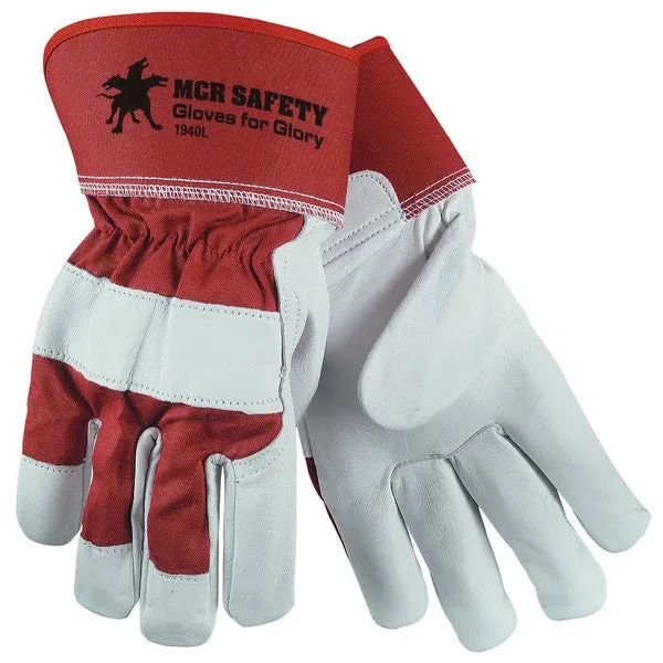 1940M MCR Safety Gloves for Glory Leather Palm Gloves, Medium, Leather, Red