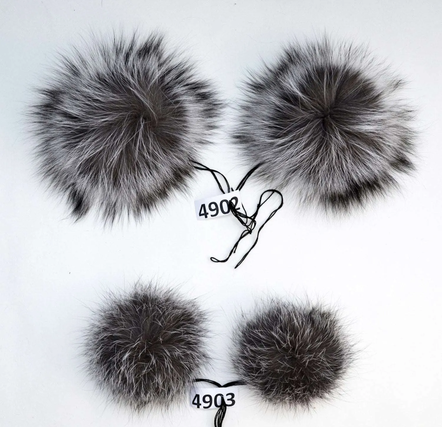 5-9" LARGE SILVER FOX Pom Poms