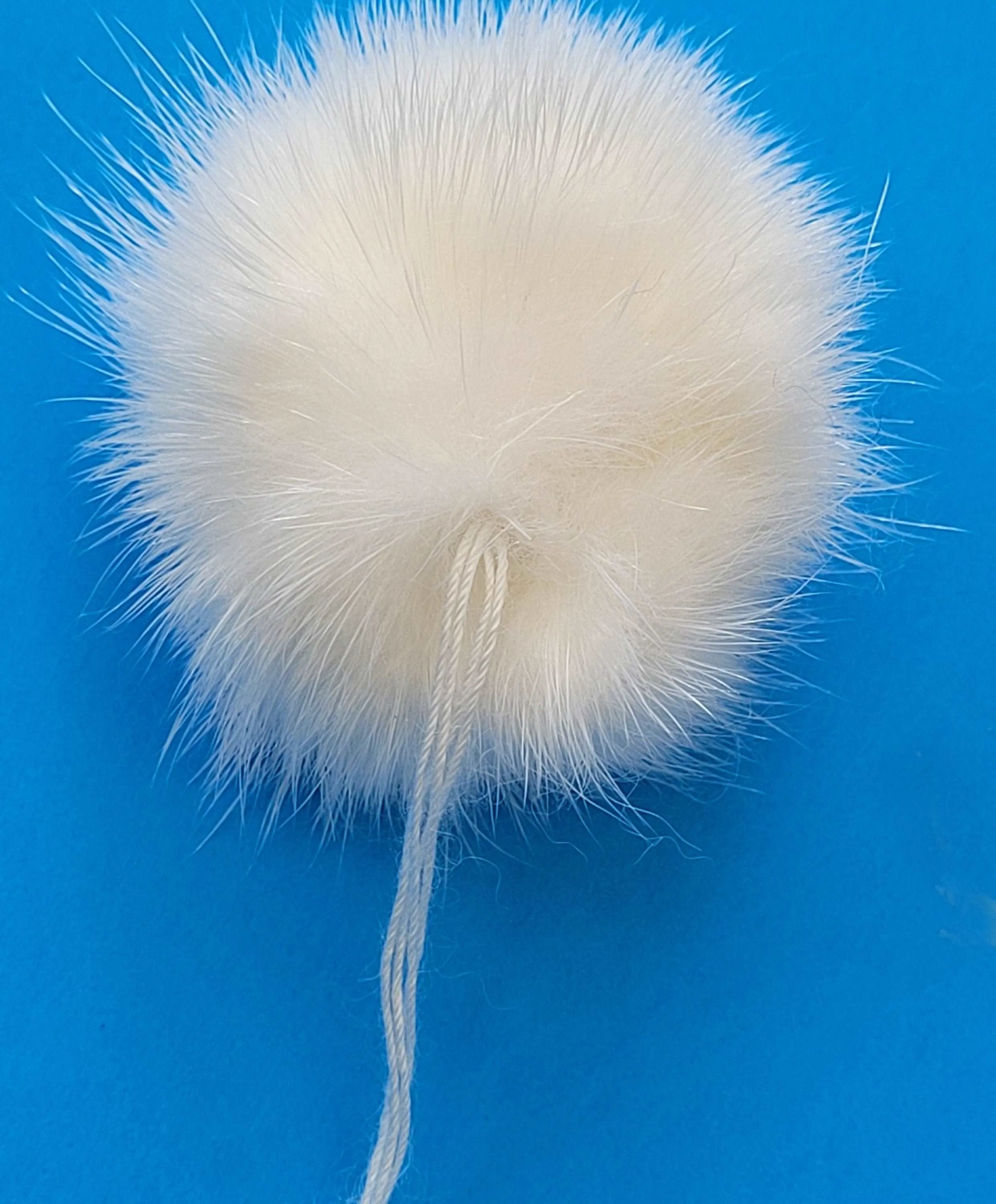 5pc - 2" (50mm) Large Mink Fur Pom Poms Genuine Fur Ball Charm Pendant for Keychain Necklace Earring Pompom Pom Ring White Fur Pompom