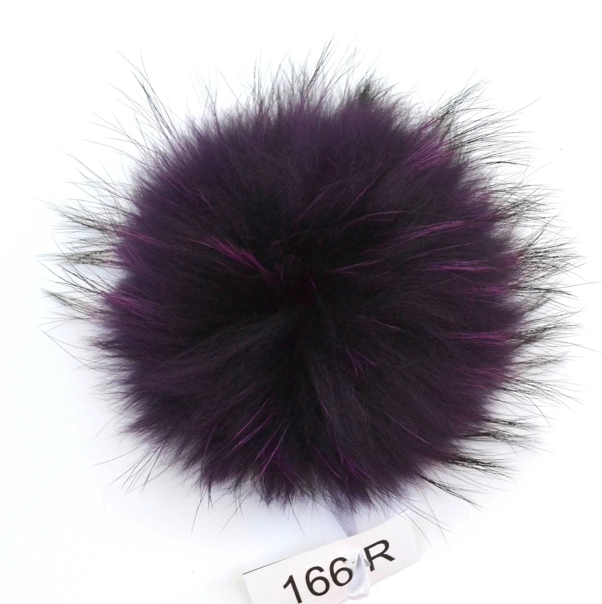 7" LARGE FUR POM Pom! High Quality Purple Raccoon Pom Pom Hat Beanie Tuque Winter Knit Hat Large Pom Pom Fluffy Raccoon Pom Pom Fur Ball