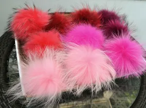 8,5" GENUINE FUR POM Pom! Large Pom Poms, Fur Pom Pom for Hat, Fur Pompom, Fur Ball, Bag Charm, Pompom, Fur Pom, Knit Hat, Real Fur, Red Pom