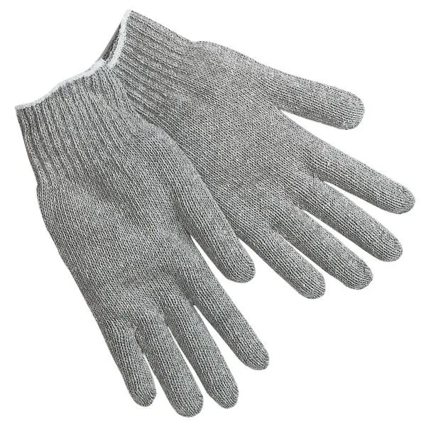 9637M MCR Safety Regular Weight Gloves, Medium, Cotton Polyester Blend, Gray