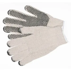 9657L MCR Safety Regular Weight Gloves, Large, Cotton Polyester Blend, Natural