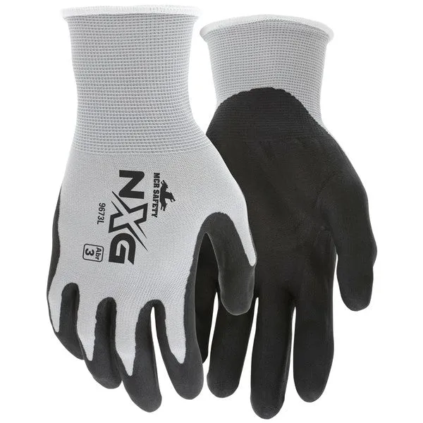 9673M MCR Safety Memphis Gloves, Medium, Nylon, Black, Knit Wrist Cuff