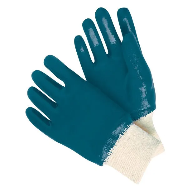 97951L MCR Safety Gloves, Large, Nitrile, White, 11 Inch L, Knit Wrist Cuff