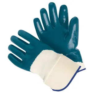 97960L MCR Safety Gloves, Large, Nitrile, White, 11 Inch L, Knit Wrist Cuff