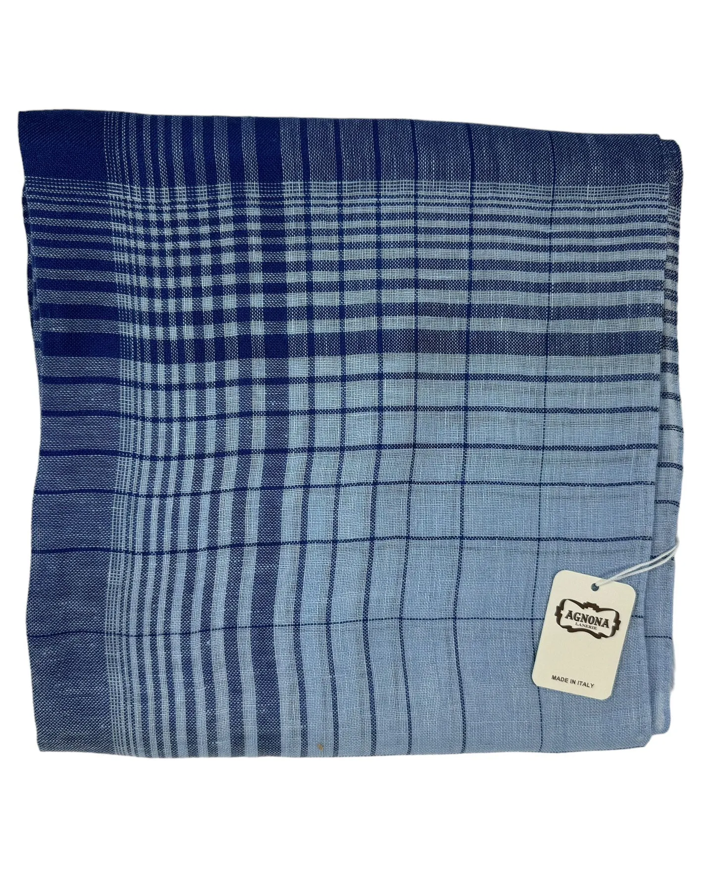 Agnona Scarf Blue DESIGN - Luxury Silk Linen Shawl FINAL SALE