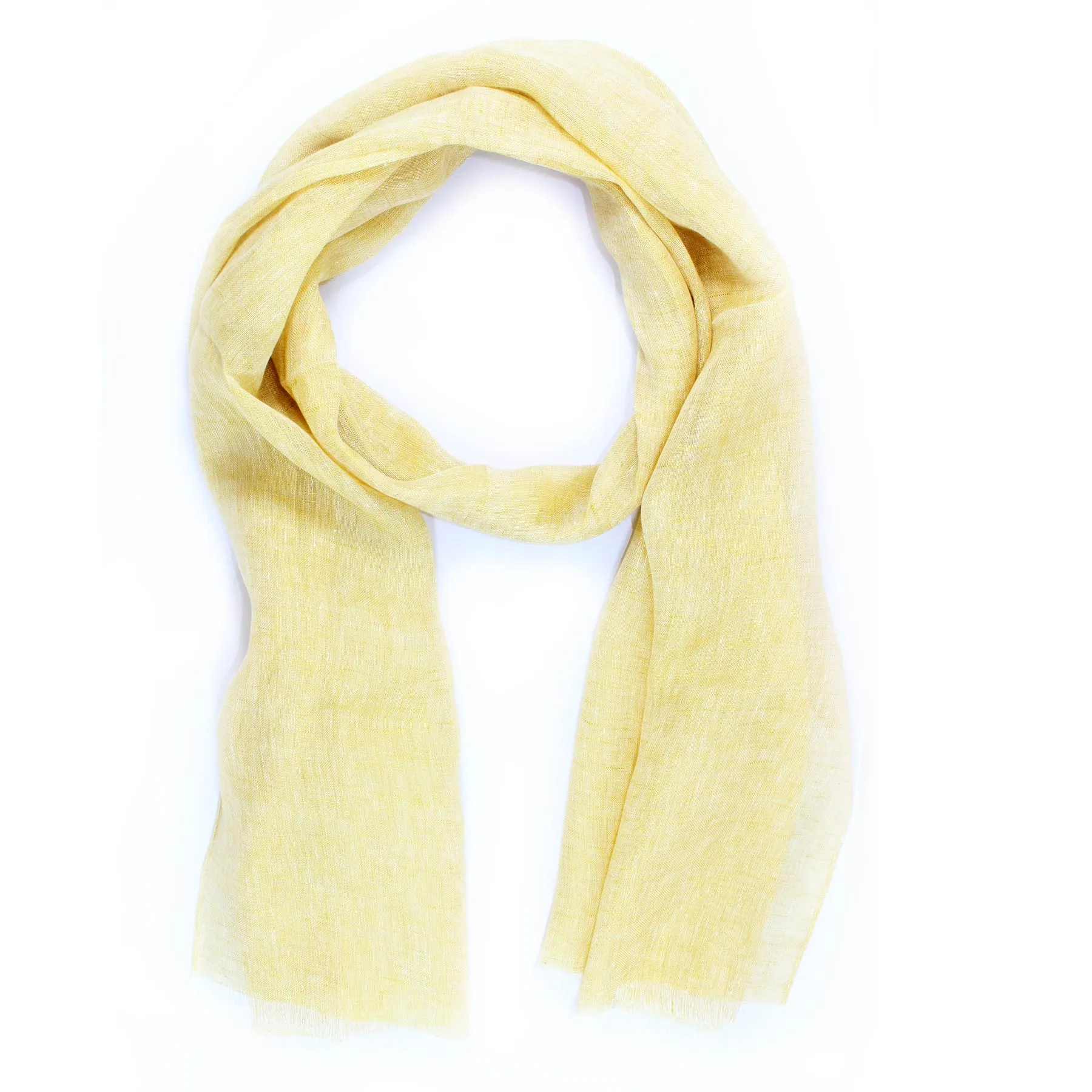 Agnona Scarf Yellow Design - Luxury Linen Shawl - FINAL SALE