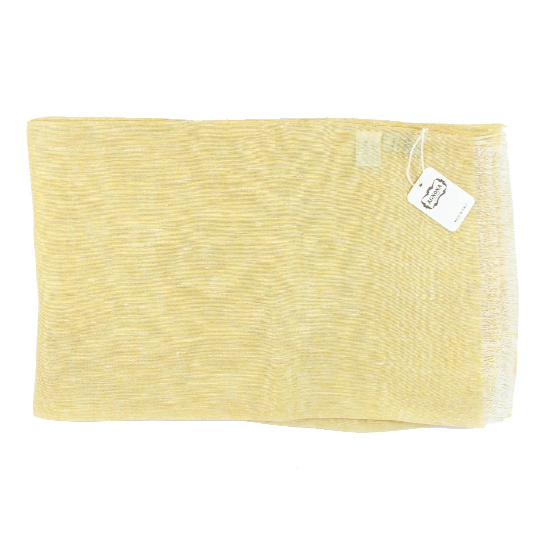 Agnona Scarf Yellow Design - Luxury Linen Shawl - FINAL SALE