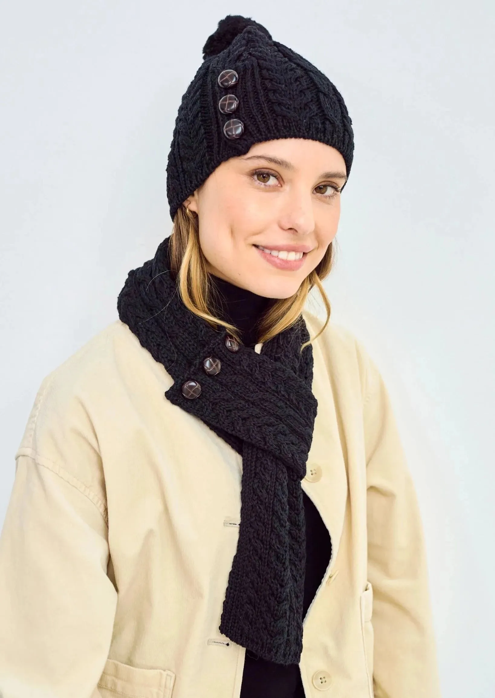 Aran Loop Scarf | Black