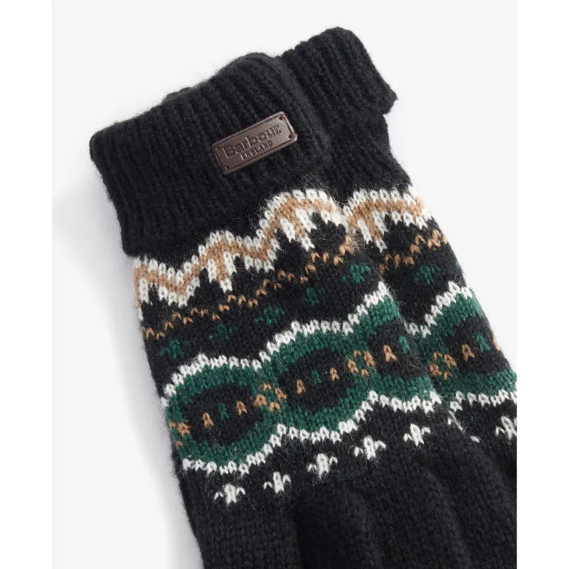 Barbour Case Fairisle Mens Gloves - Green Loch