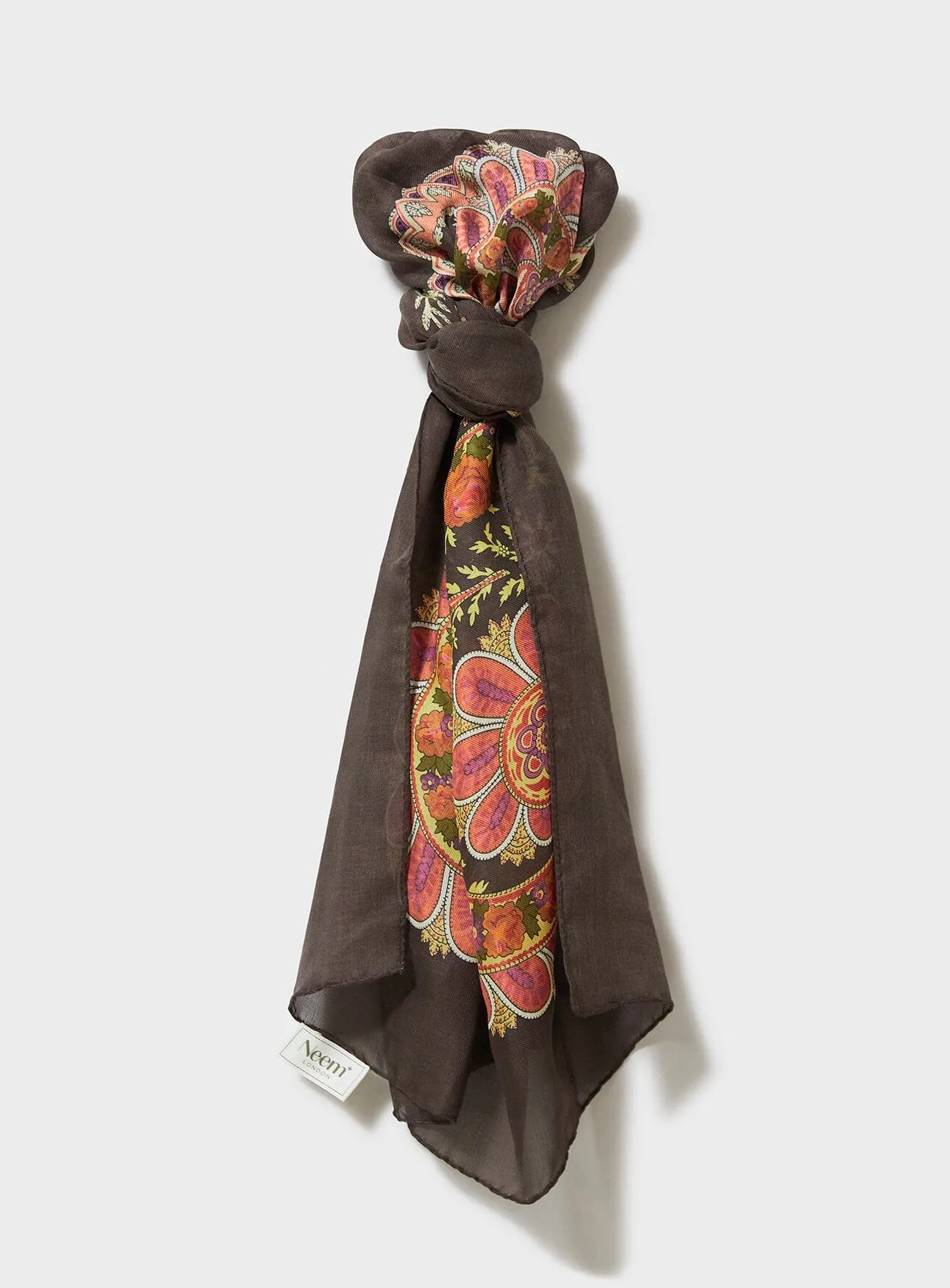 Biodegradable Italian Tencel Orange Paisley Stylish Scarf