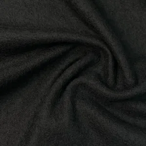 Black Boiled Wool Fabric by Telio