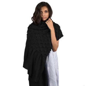 Black Structure Fence Cashmere Scarf