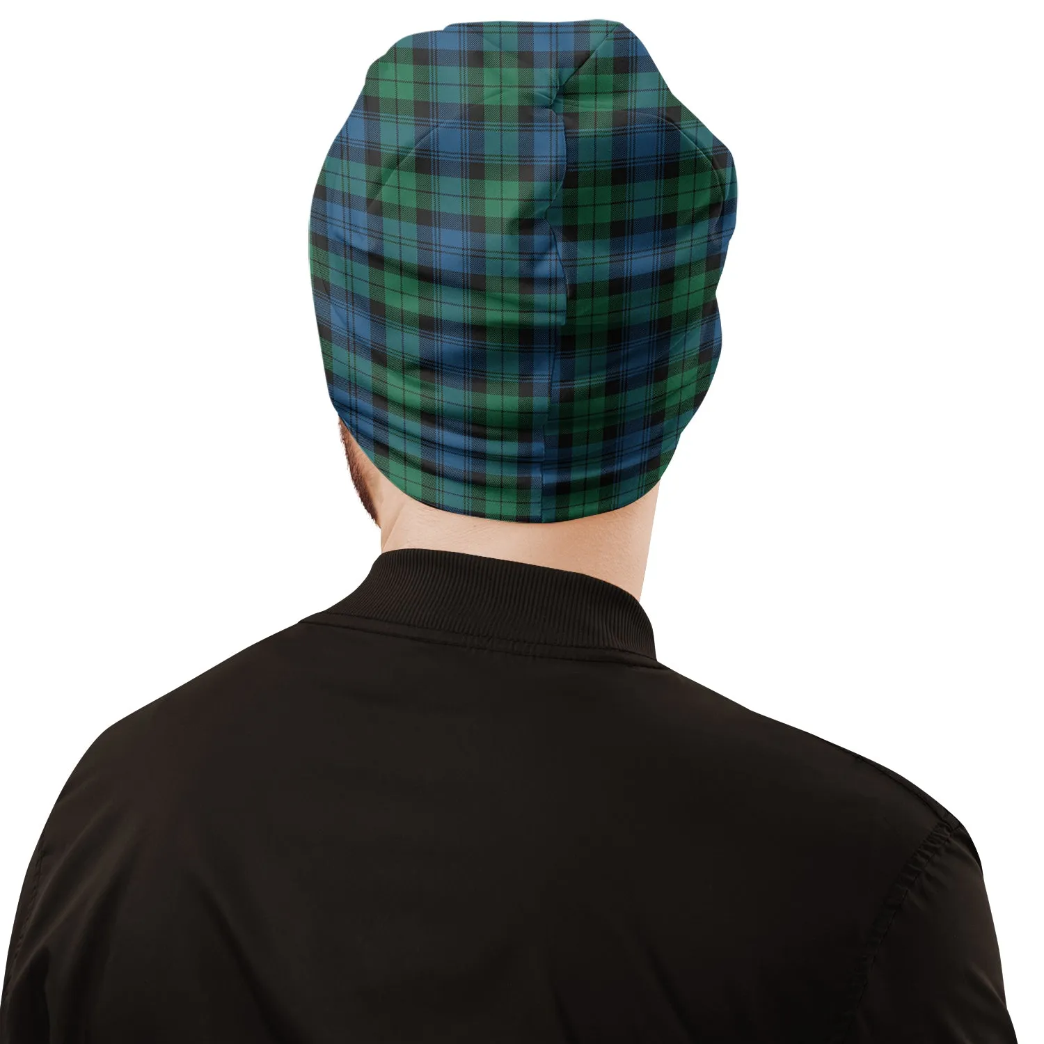 Black Watch Ancient Tartan Beanies Hat with Family Crest