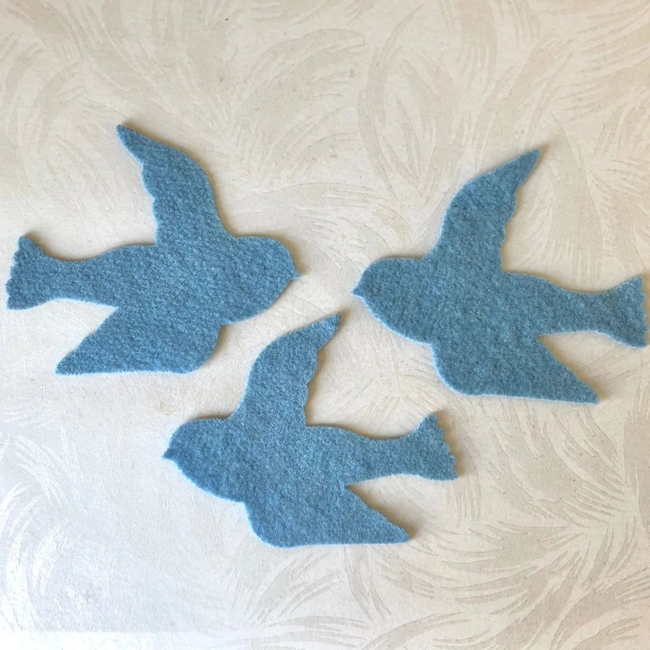 Blue Birds Felted Wool Shapes