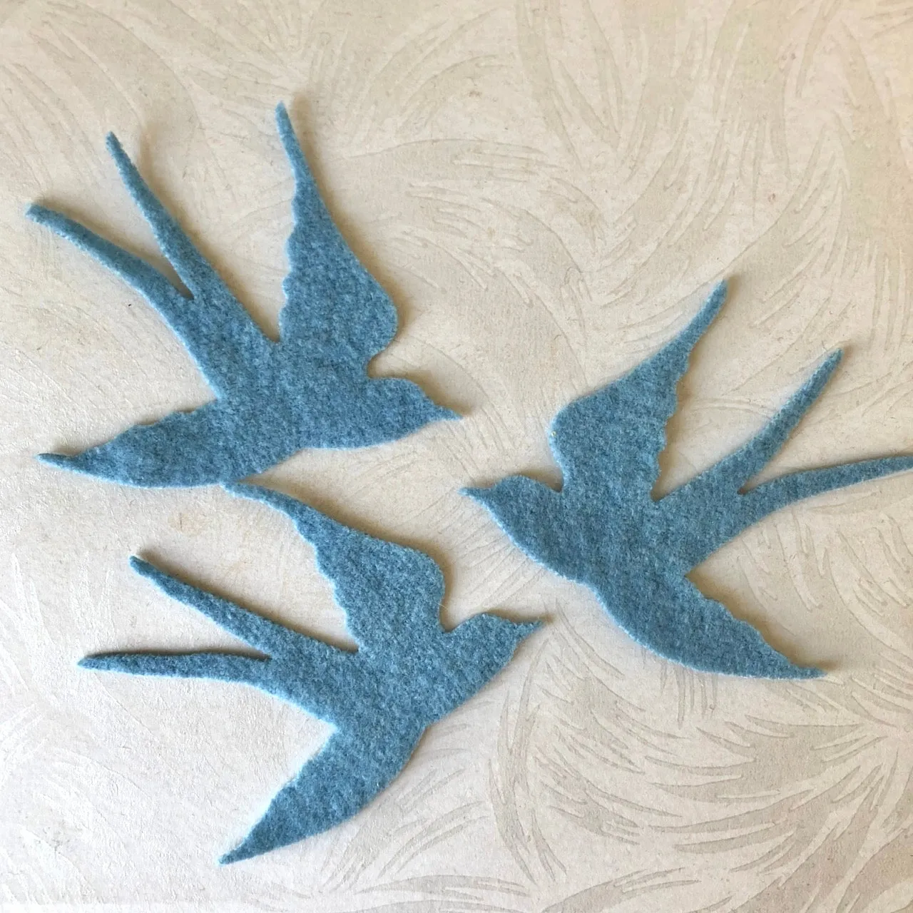 Blue Birds Felted Wool Shapes