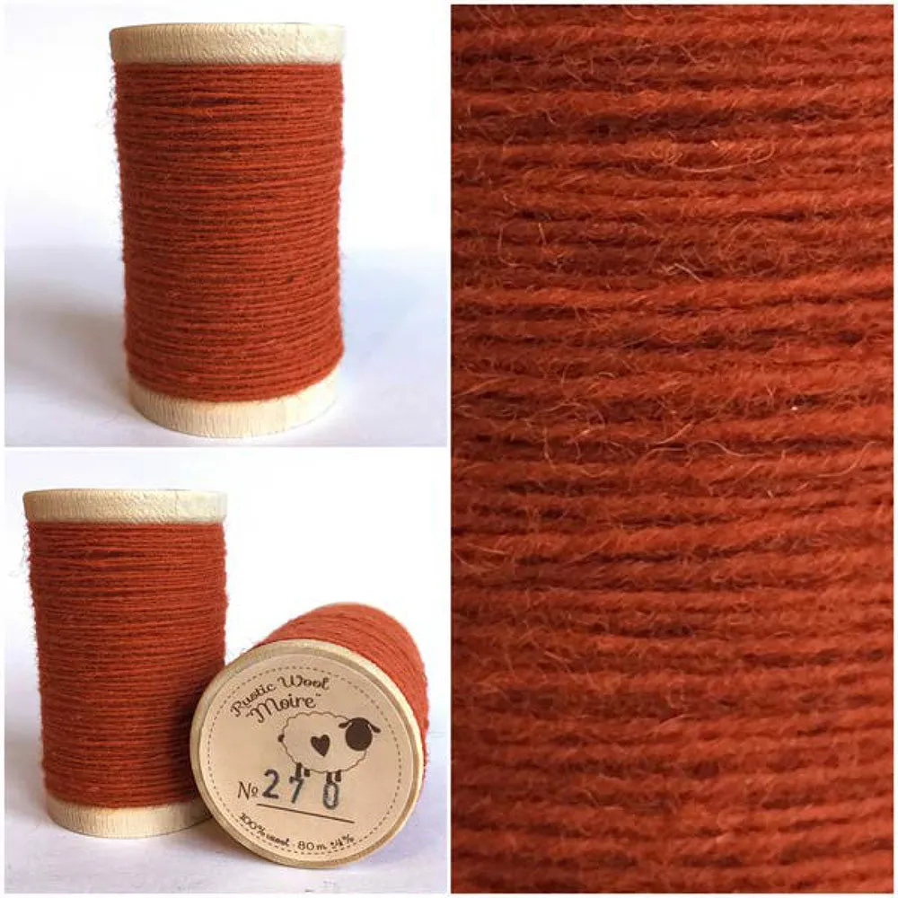 BRIGHT ORANGE Hand Dyed Fat EIGHTH Wool Fabric for Wool Applique and Rug Hooking