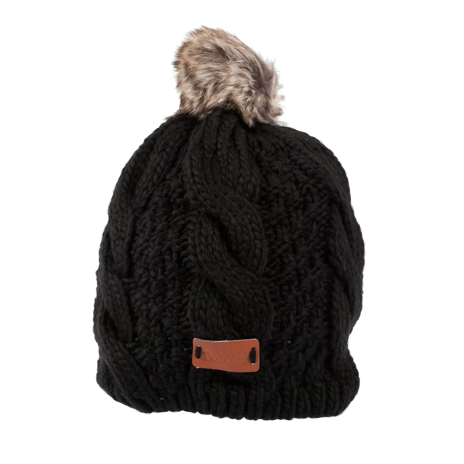 Cable Knitted Pom Pom Beanie