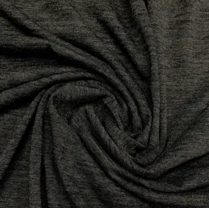 Charcoal Heather Superfine Merino Wool Jersey Fabric