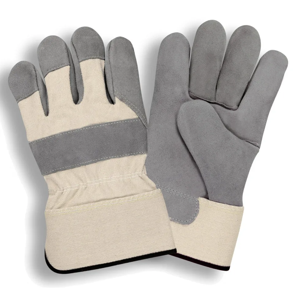 Chrome-Tanned Side-Split Leather Palm Gloves, Bulk 12-Pack