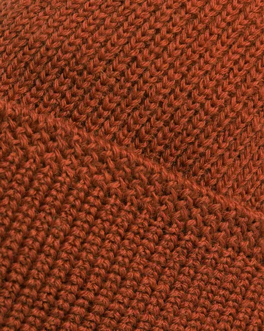 Dehen Wool Knit Watch Cap Burnt Orange FW24