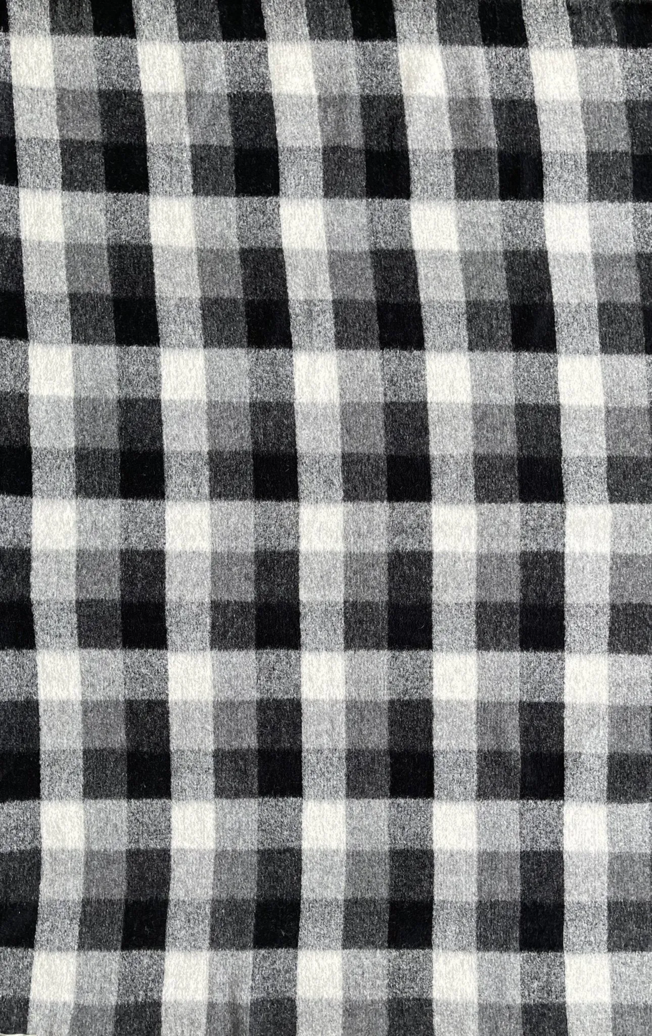 Designer Printed Grey Checks Wool Fabric