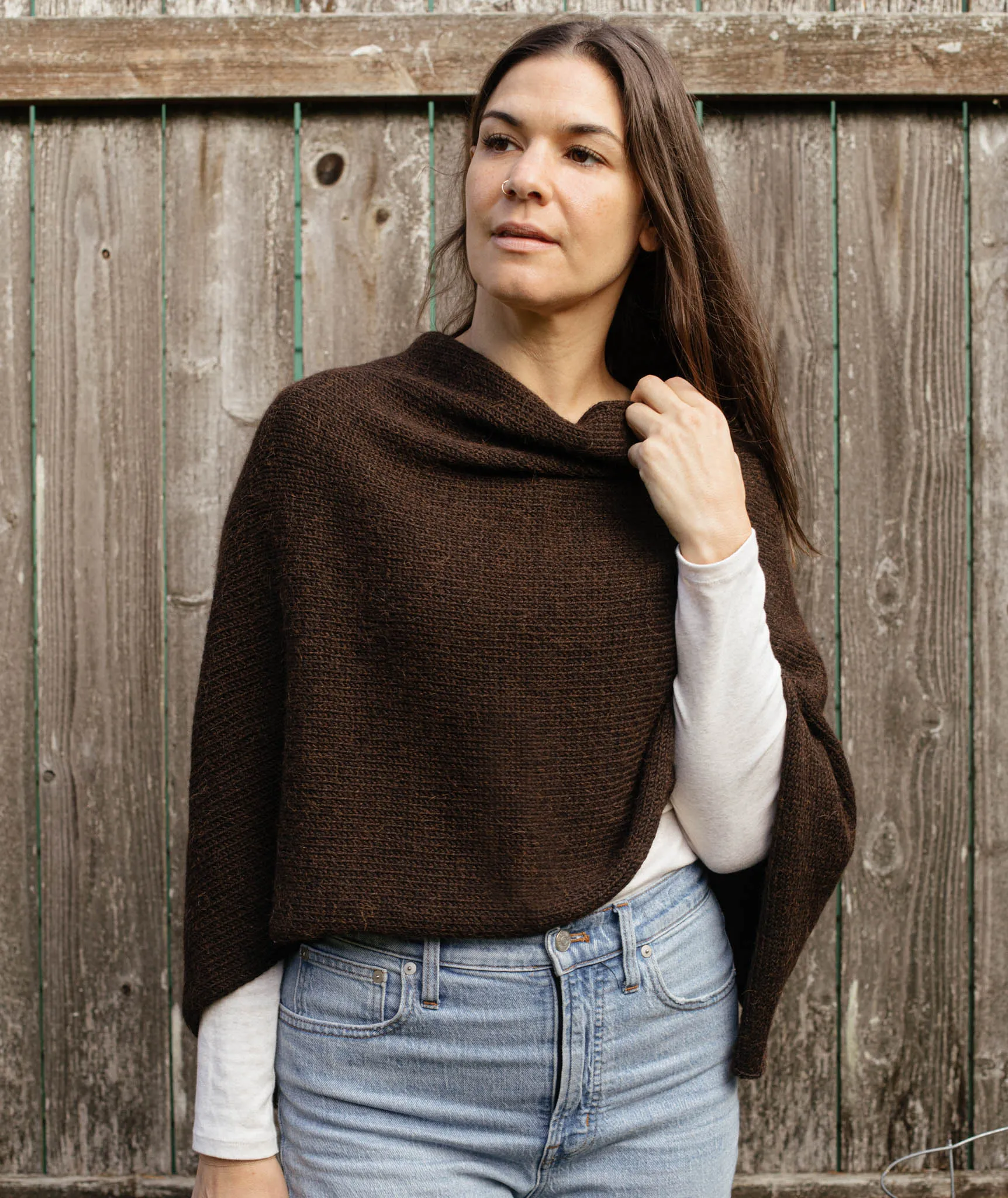 Easy Folded Poncho Using Berroco Ultra Alpaca