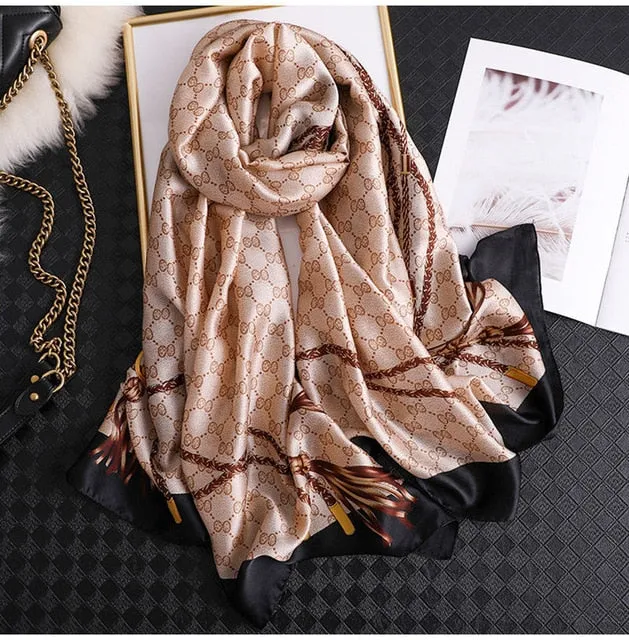 Fashion Silk Scarf Printed Bandana Shawl #LZ164