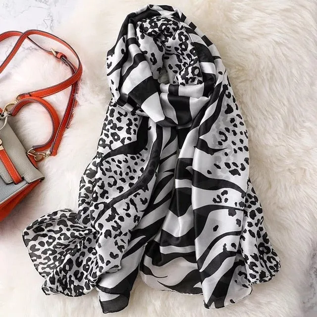 Fashion Silk Scarf Printed Bandana Shawl #LZ164