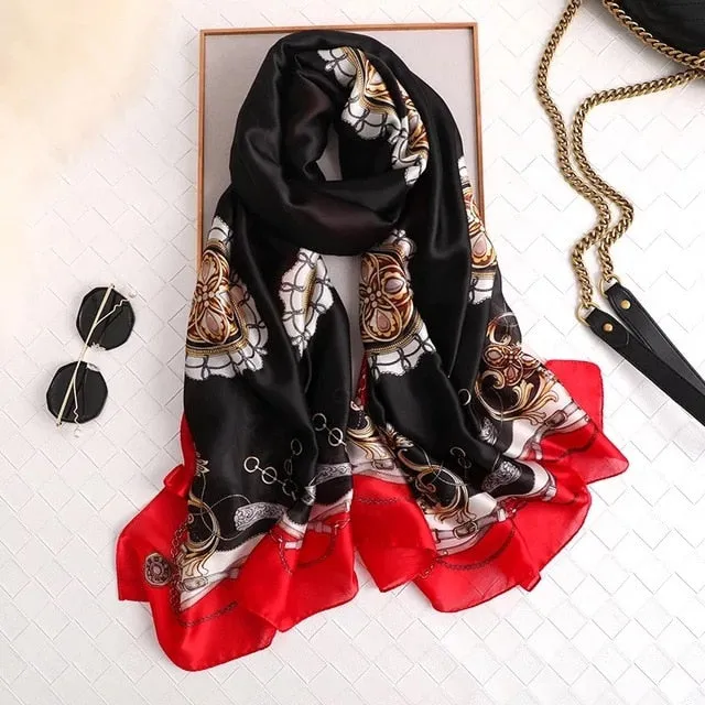 Fashion Silk Scarf Printed Bandana Shawl #LZ164