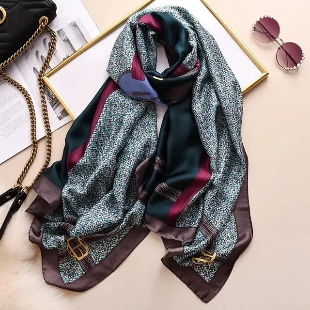 Fashion Silk Scarf Printed Bandana Shawl #LZ164