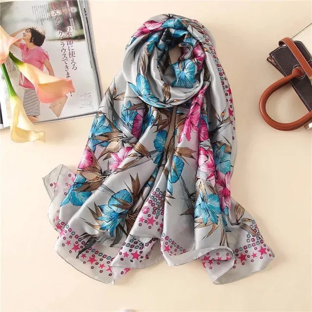 Fashion Silk Scarf Printed Bandana Shawl #LZ164