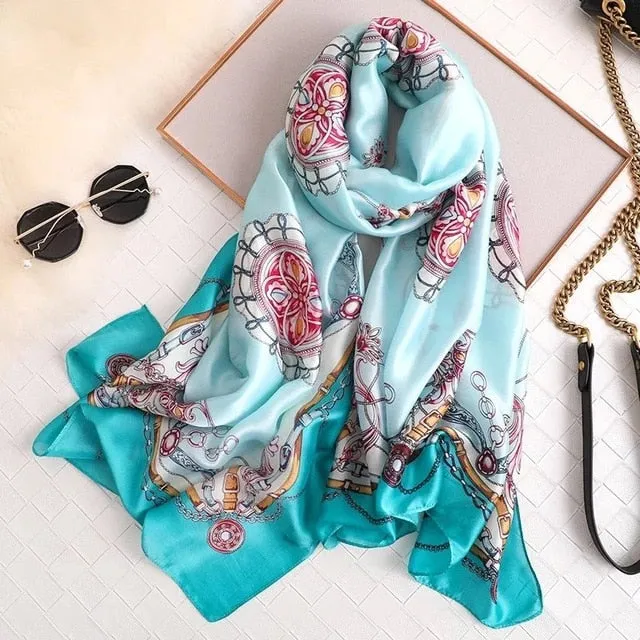 Fashion Silk Scarf Printed Bandana Shawl #LZ164