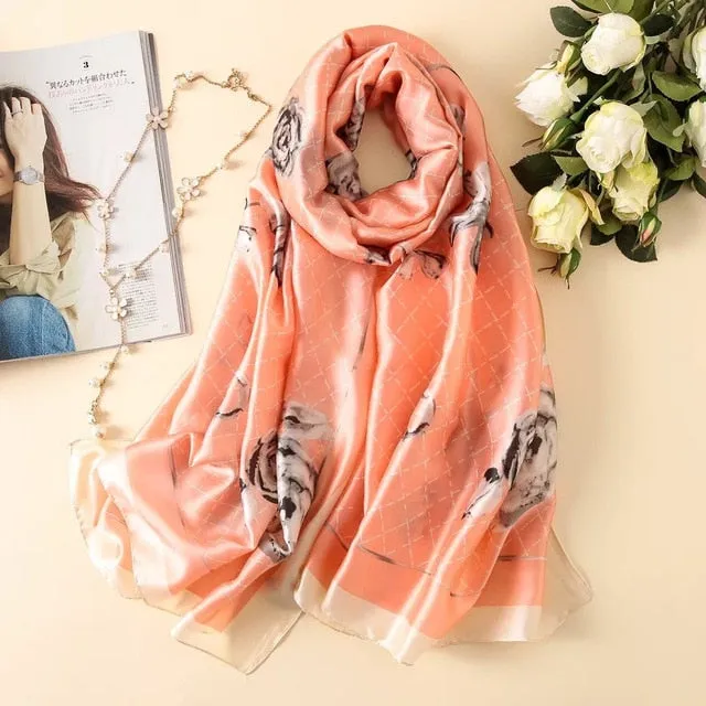 Fashion Silk Scarf Printed Bandana Shawl #LZ164