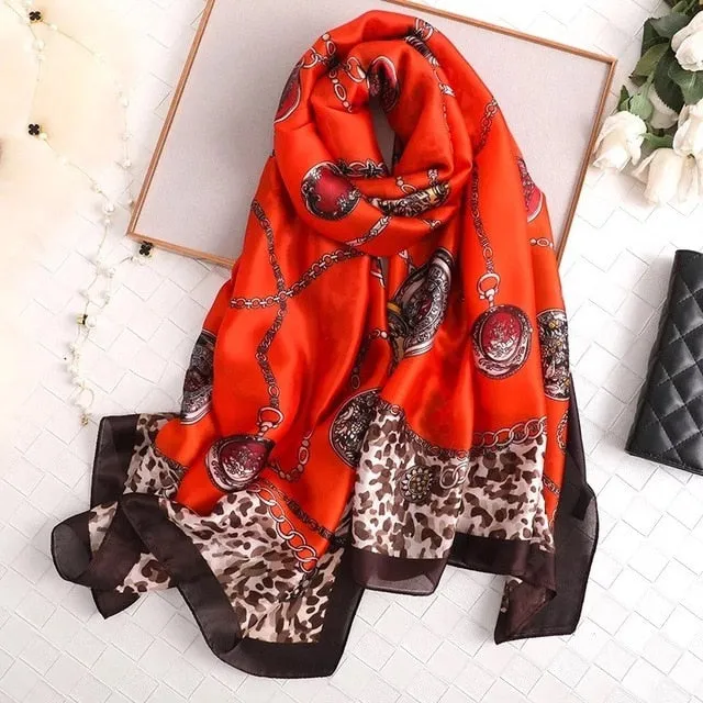 Fashion Silk Scarf Printed Bandana Shawl #LZ164