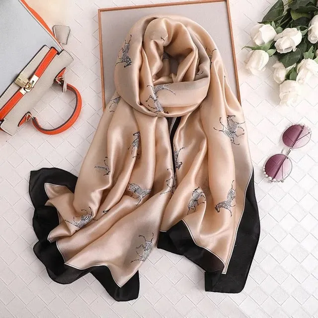 Fashion Silk Scarf Printed Bandana Shawl #LZ164