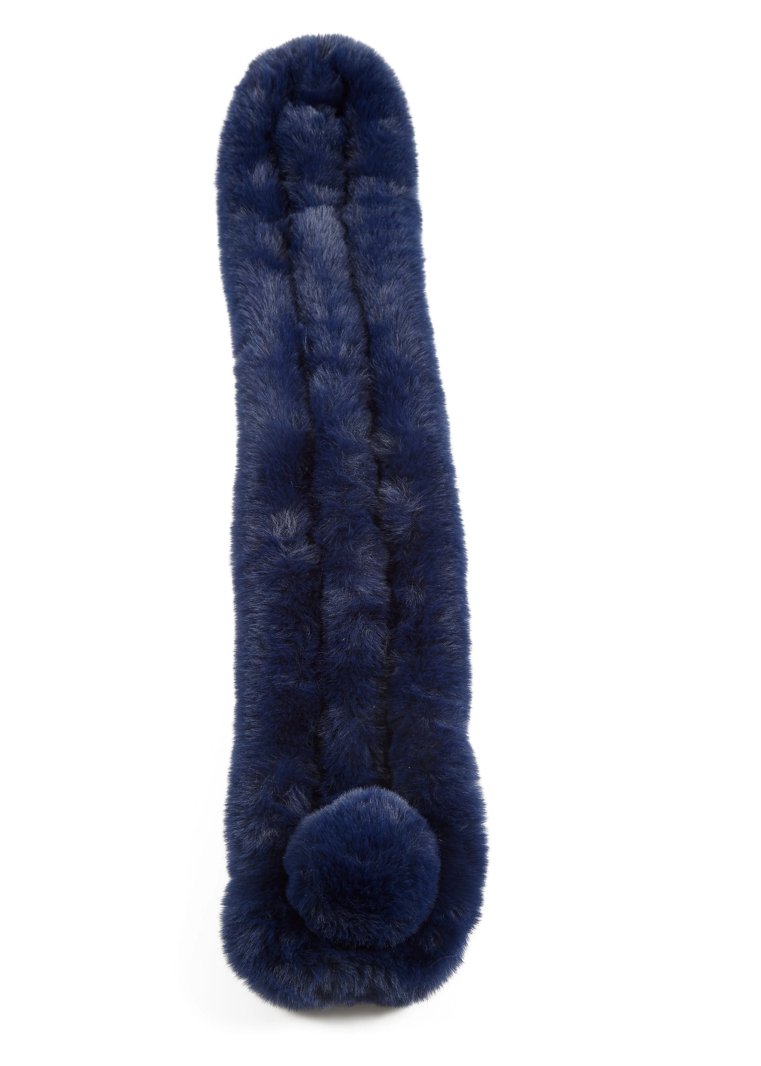 Fur5Eight Navy Faux Fur Bobble Scarf