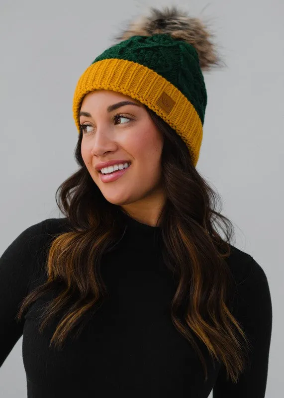 Game Day Green & Gold Pom Hot