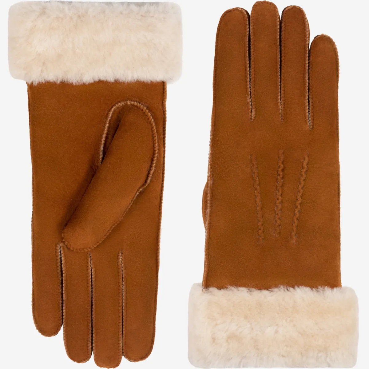 Giocante - suede leather gloves with luxurious sheep fur lining