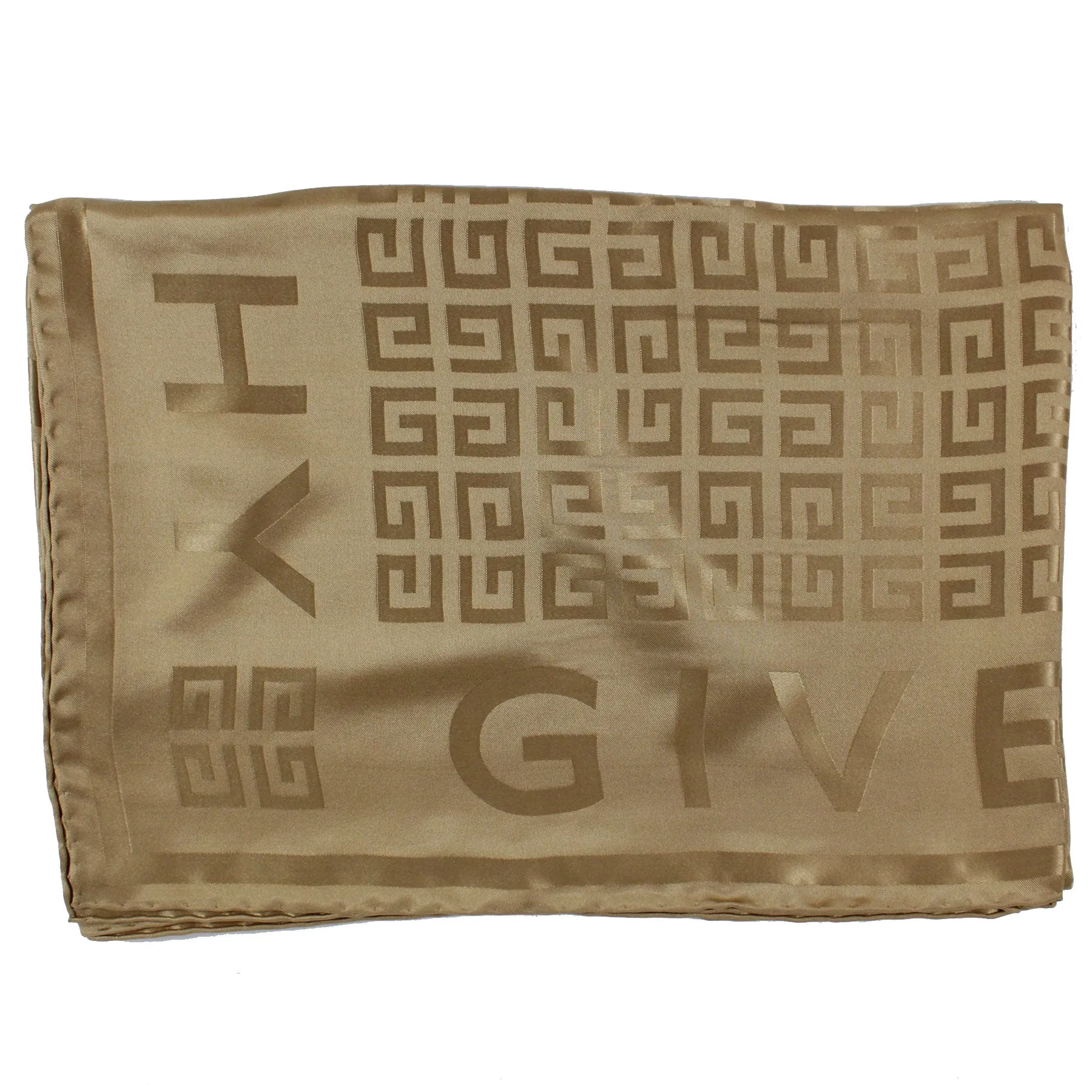 Givenchy Scarf Copper 4G Logo Allover - Twill Silk Shawl SALE