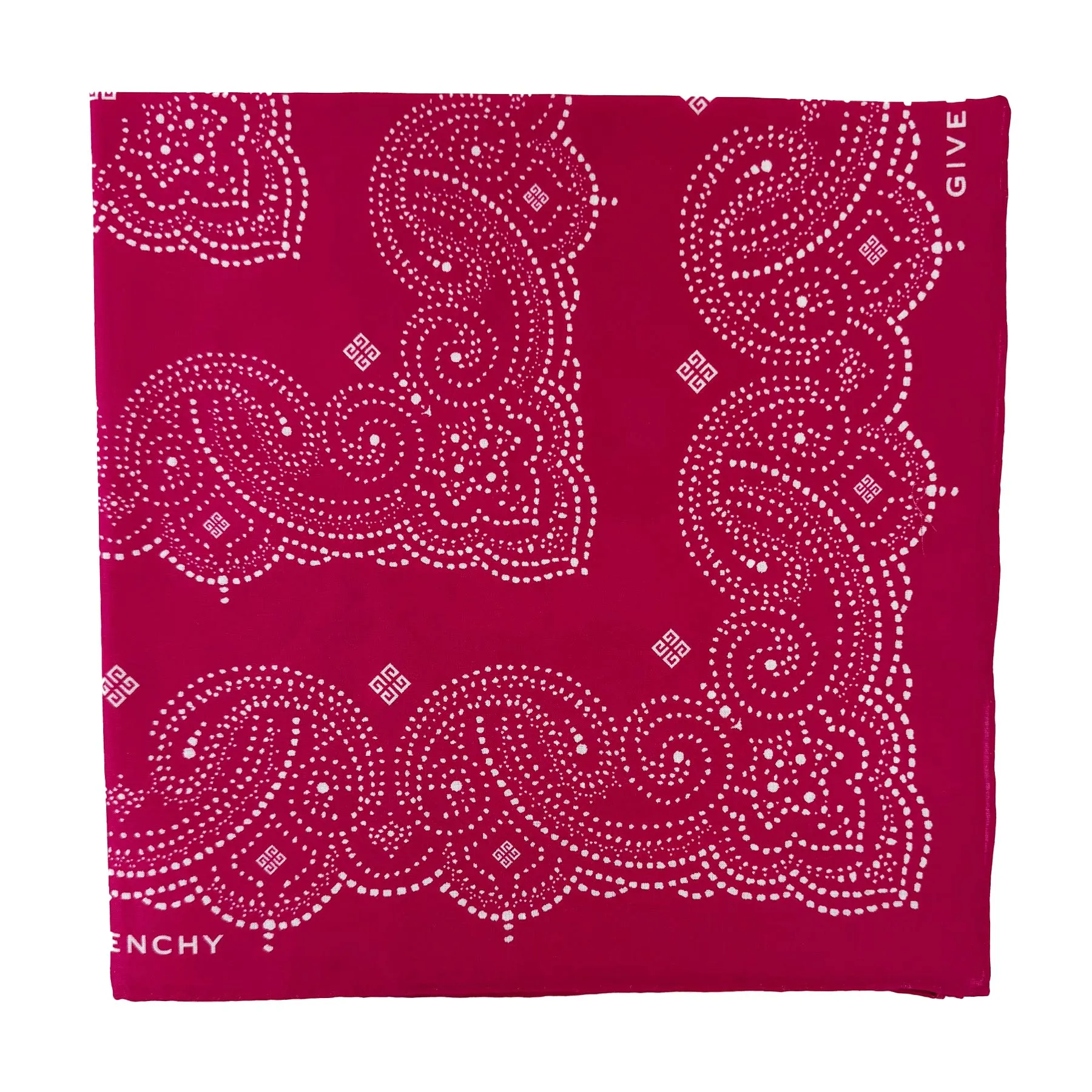 Givenchy Small Scarf Magenta Paisley - Cotton Square Bandana SALE