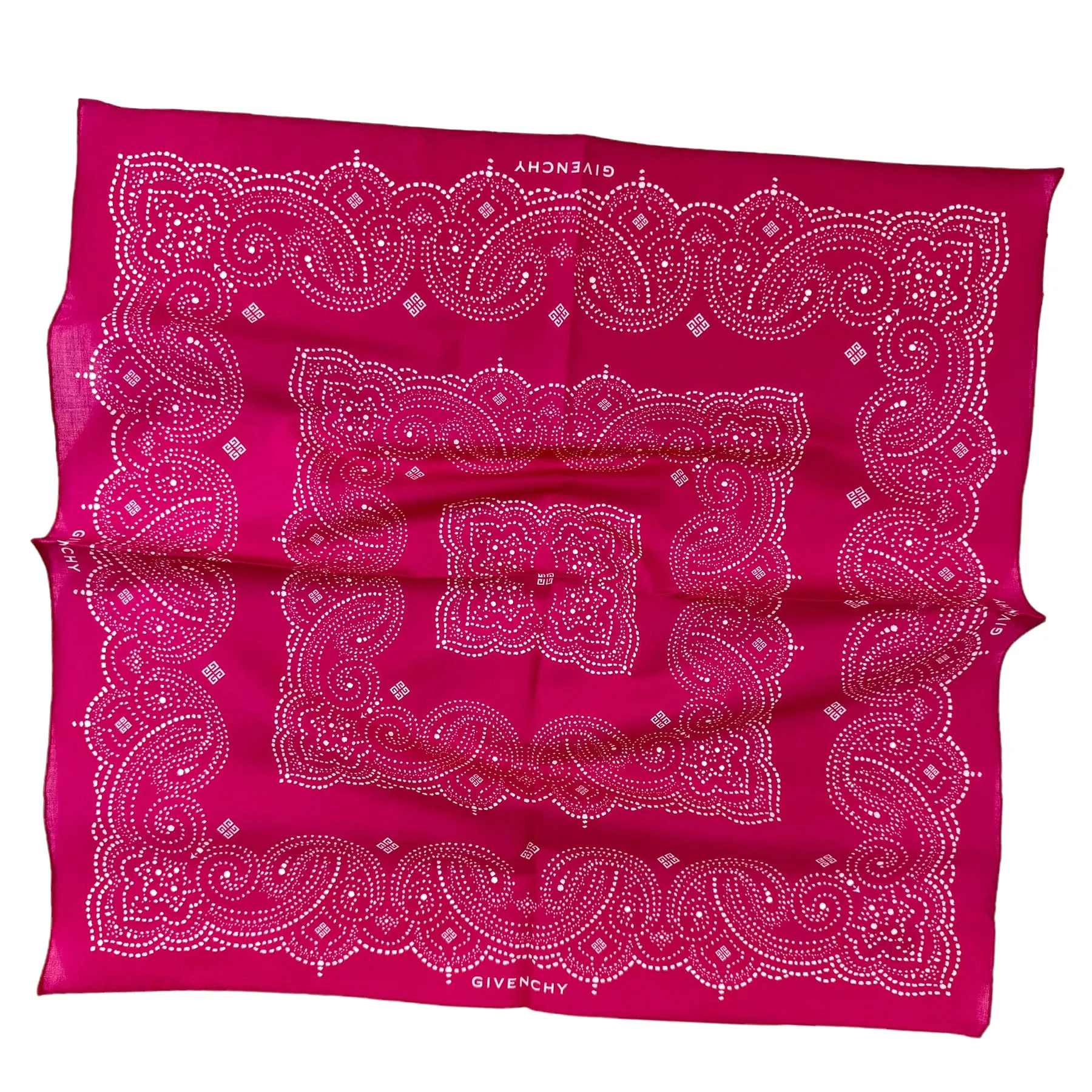 Givenchy Small Scarf Magenta Paisley - Cotton Square Bandana SALE