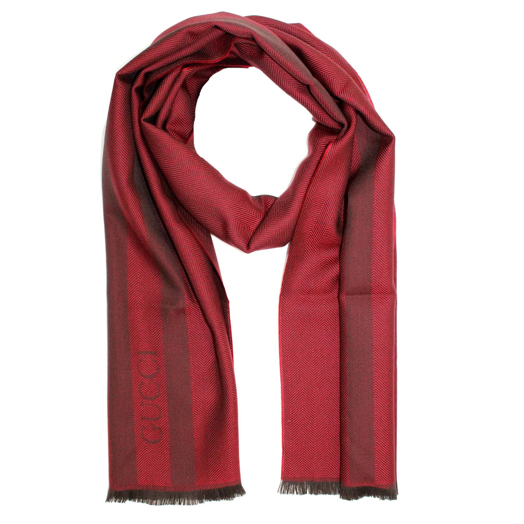 Gucci Scarf Bordeaux Signature Design - Wool Shawl SALE