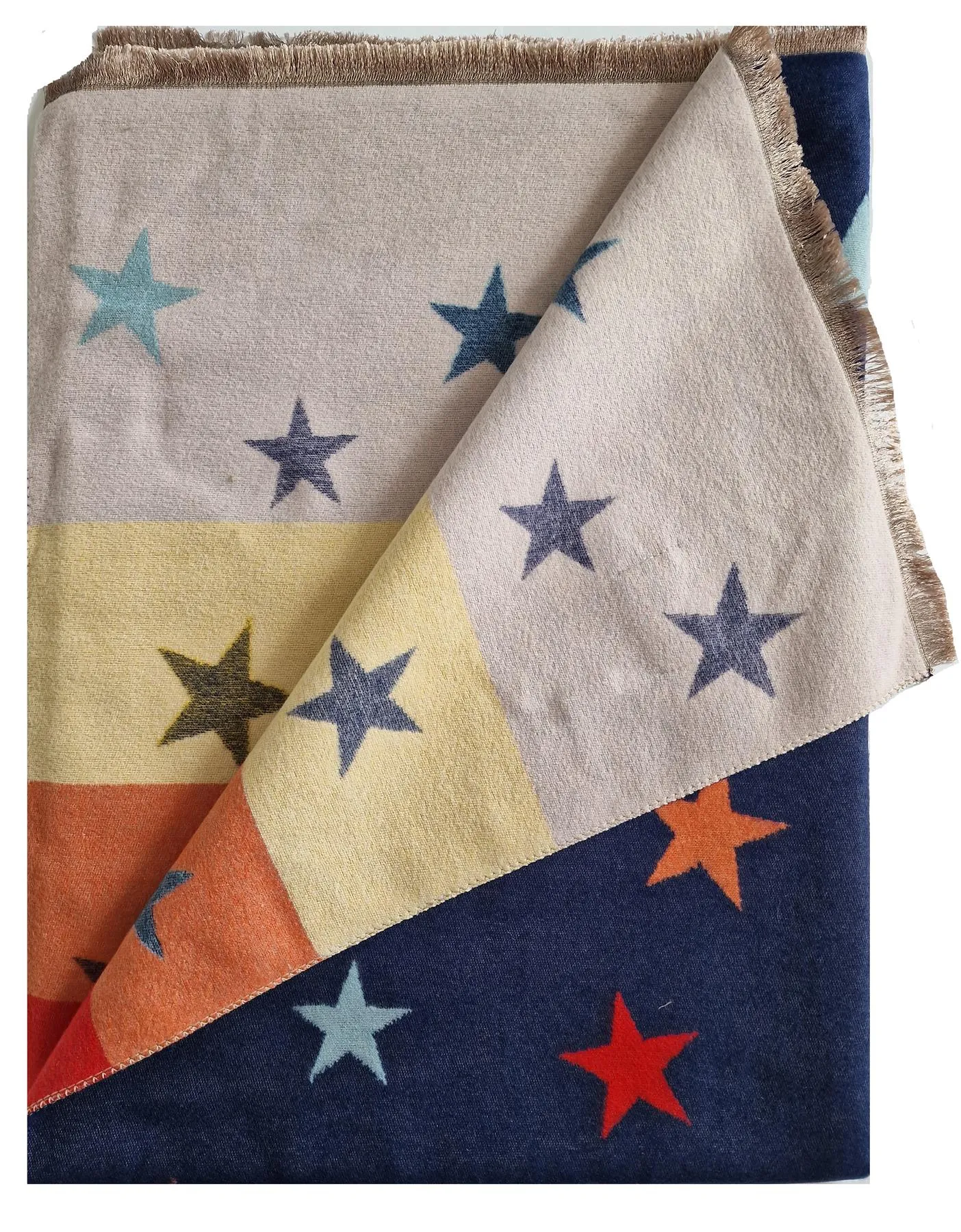 Hazy Blue Womens Pashmina Feel Scarf - Star