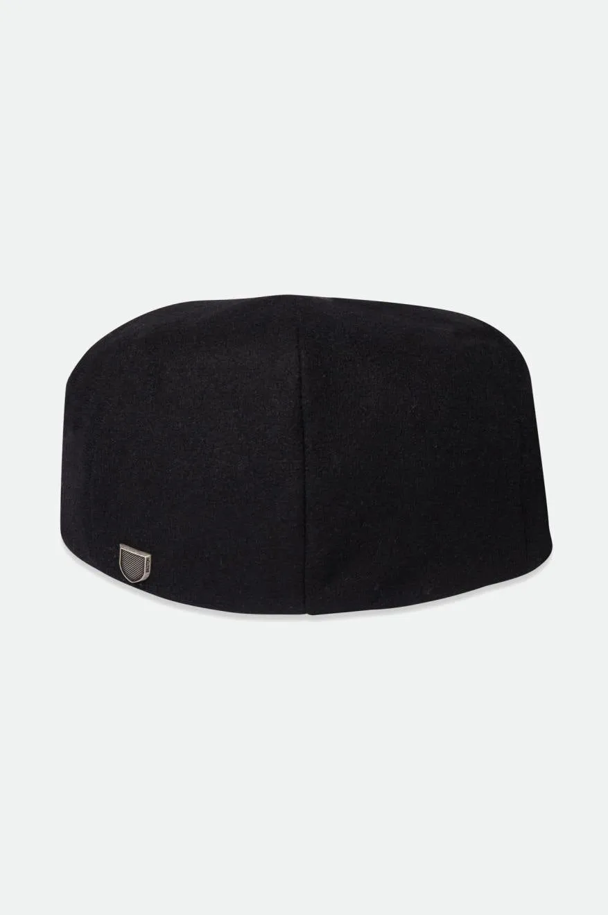 Hooligan Baggy Reserve Melton Wool Driver Cap - Black/Black