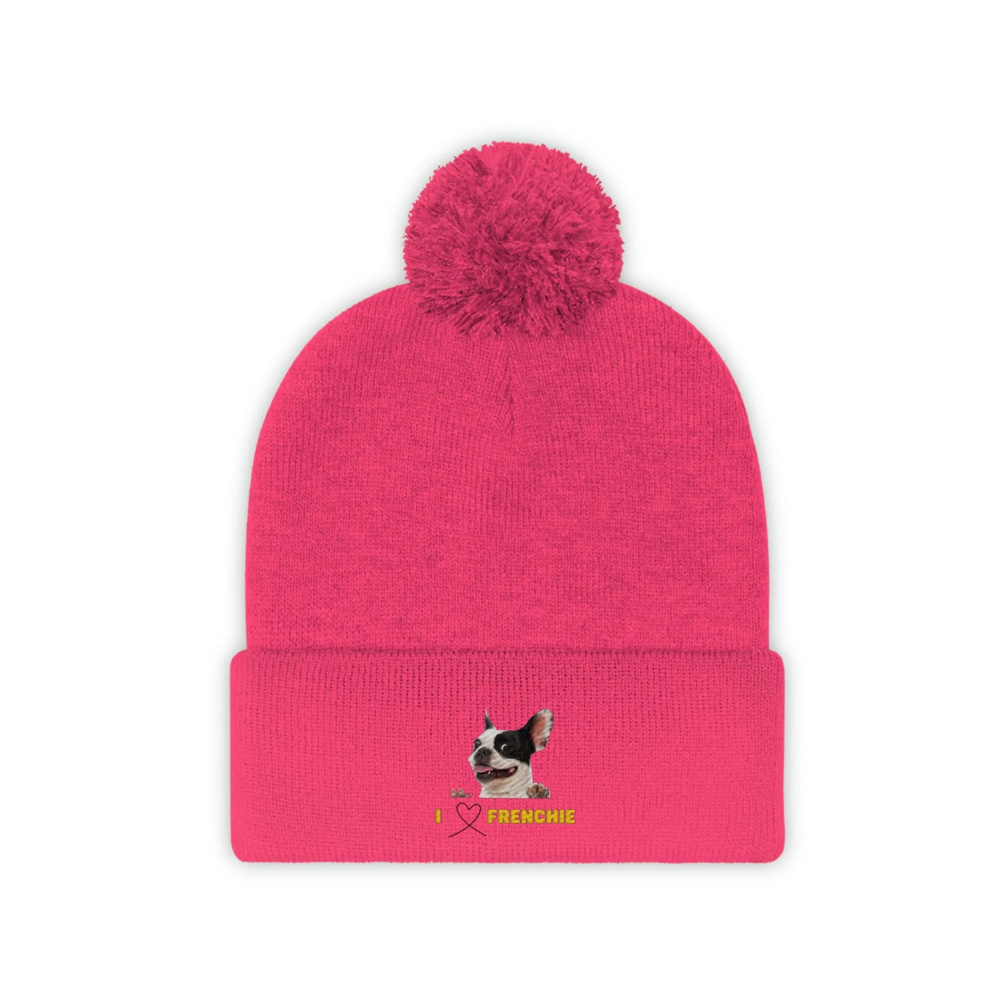 I love my French Bulldog Dog POD Pom Pom Beanie