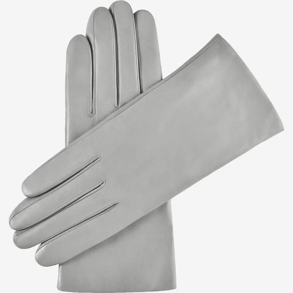 Isabella (grey) - Italian lambskin leather gloves with cashmere lining