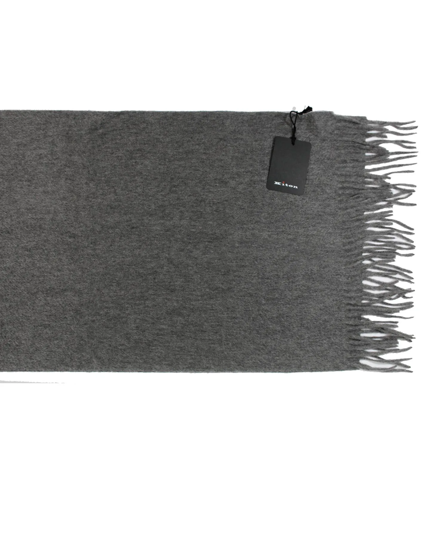 Kiton Cashmere Scarf Gray - Fringe